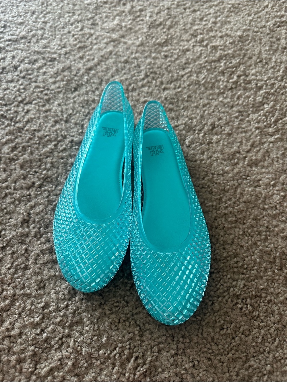 wild fable Teal Woven Jelly Slip-On Flats